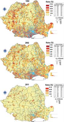 Spatial dimensions of illiteracy in Romania, 1992–2011